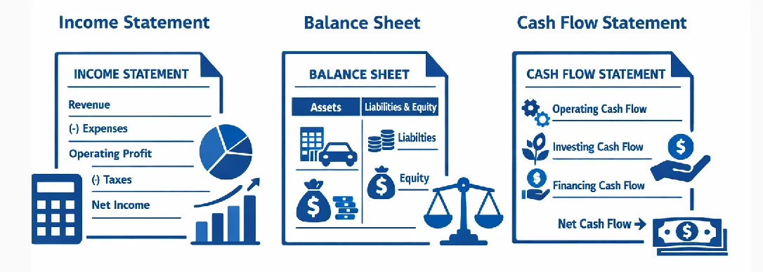 Three major financial statements