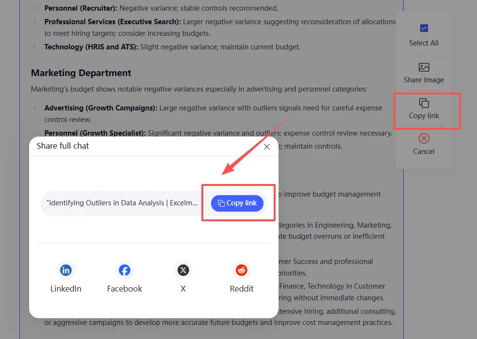Quatrième étape : générez un rapport d'action