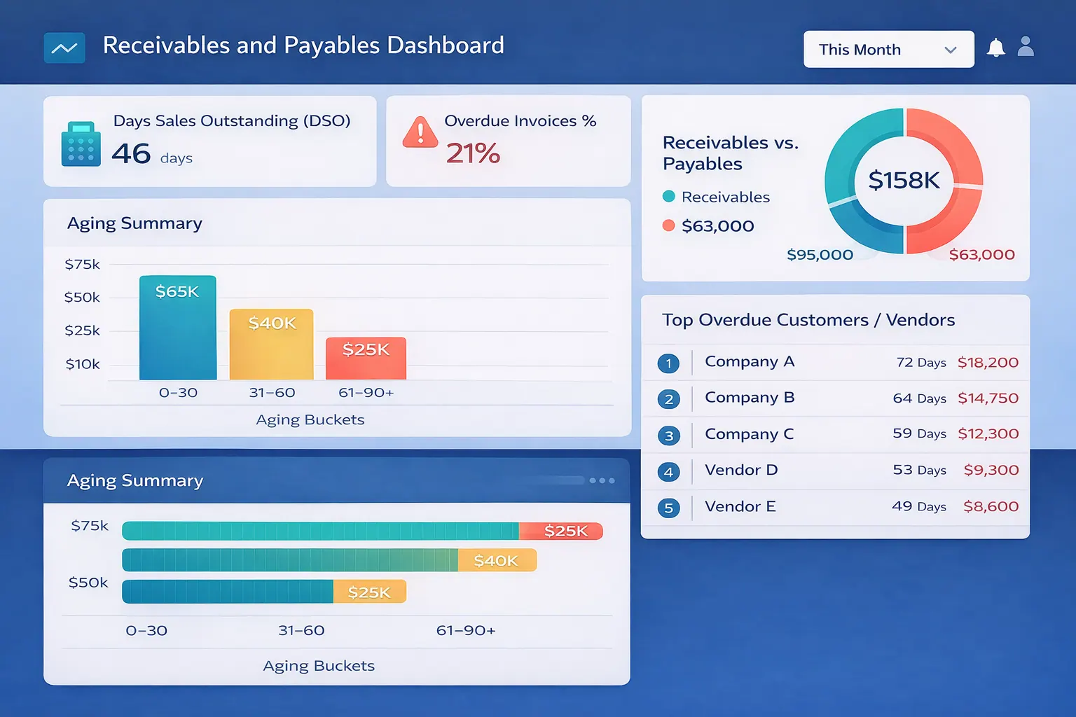 Receivables and Payables Dashboards