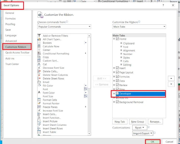 Enabling Developer Tab 8