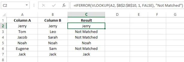 Gérer l'erreur en utilisant IFERROR() avec la fonction VLOOKUP() 10