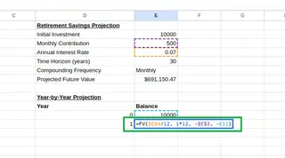 Creating a year-by-year projection table 11