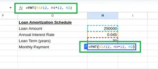 Calculating loan monthly payment using PMT(). 13
