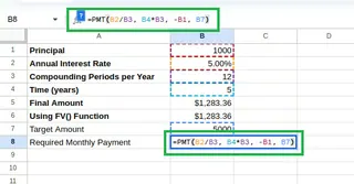 Calculating compound interest using PMT() 7