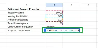 Calculating projected future value. 9