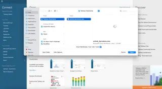 Captura de tela da interface do Tableau escolhendo conexão Excel 2