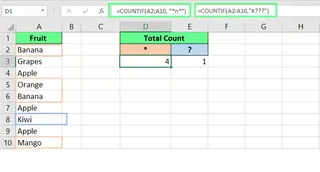 Usando técnica de curinga na função COUNTIF() no Excel. 5