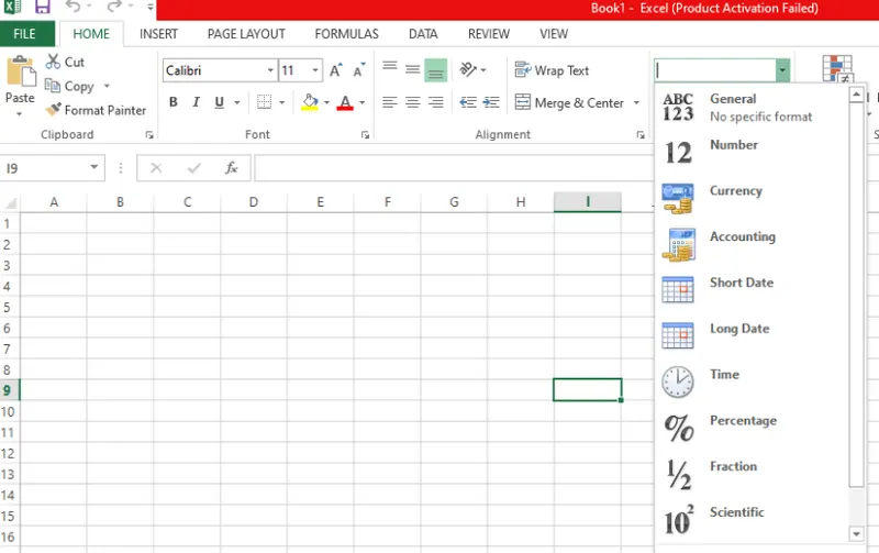 Identifying data types at home tab. 3