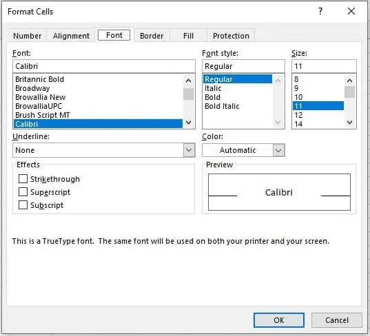 The Format Cells dialog box used for creating a custom cell style. 2