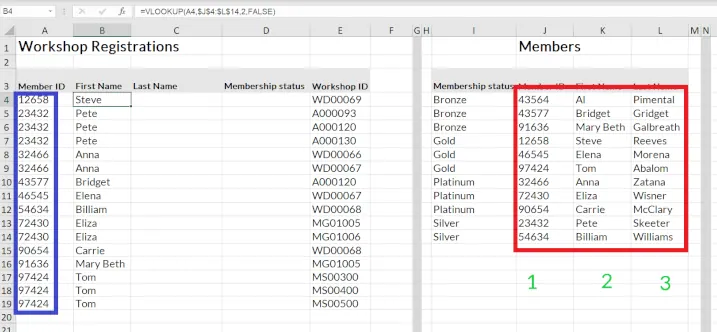 Using VLOOKUP to find a value in another table