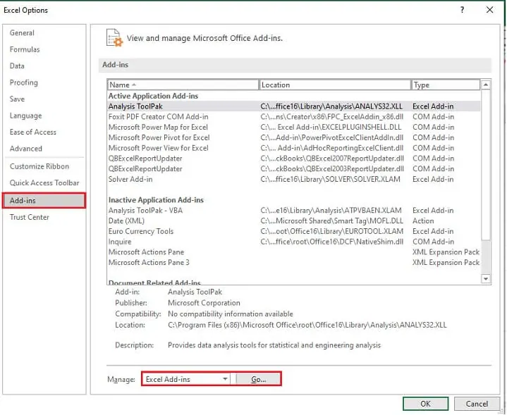 Habilitando el complemento Excel Solver