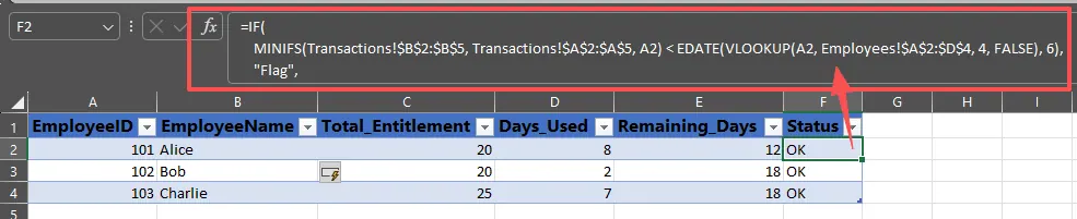 Une formule Excel complexe pour le suivi RH