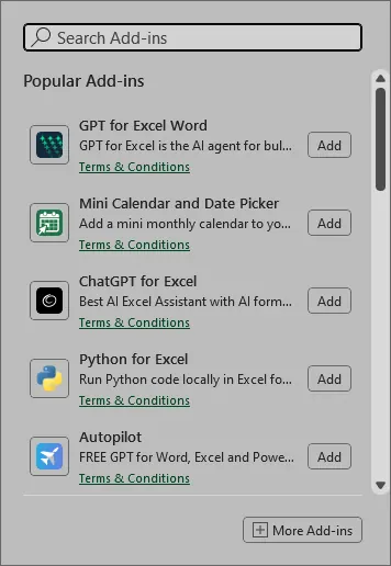 Un ruban Excel encombré montrant plusieurs onglets de compléments tiers.