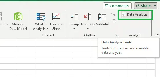 Analysis Toolpak in Excel 2