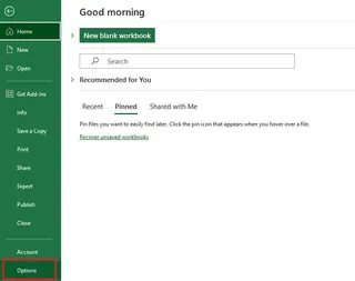 Selecting Options from File Tab. 3
