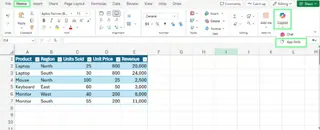 Localize o ícone do Copilot no Excel 2