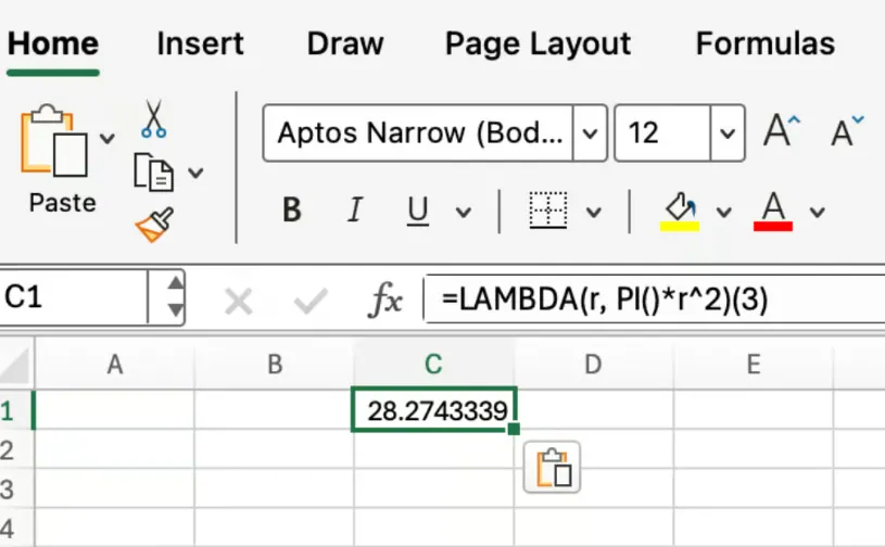 Função LAMBDA do Excel para pi 1