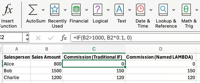 Lógica LAMBDA vs SE do Excel 5