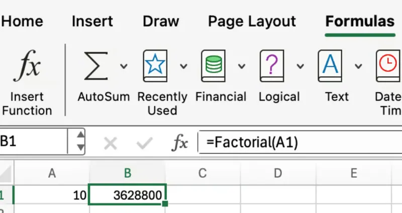 Excel LAMBDA für eine Fakultät 6