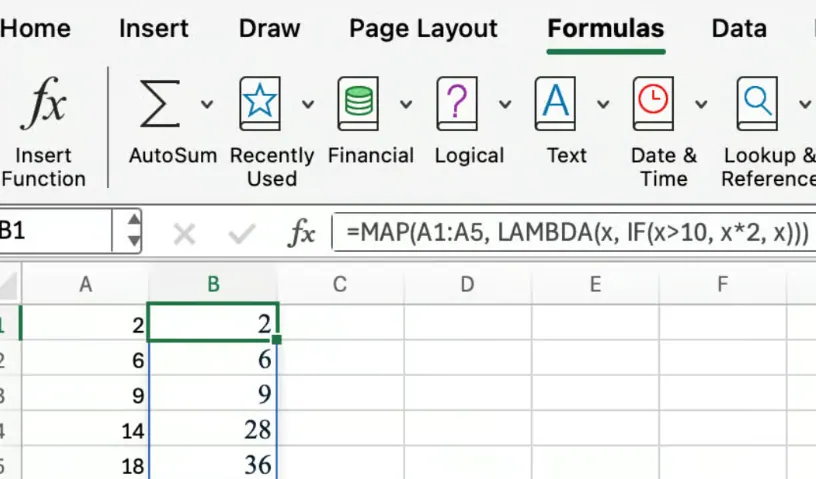 LAMBDA do Excel combinado com MAP 7