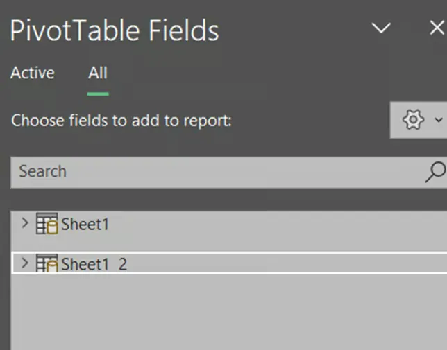 PivotTable Fields in Excel data model 10
