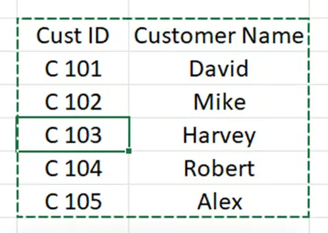 Selecting a cell in a table in Excel data model 13