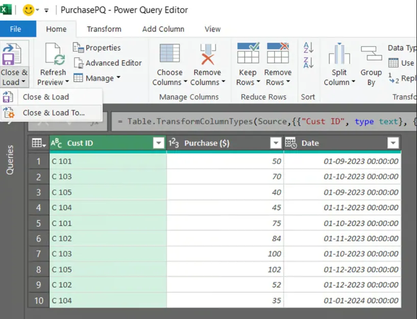 Closing the Power Query Editor in Excel data model 18