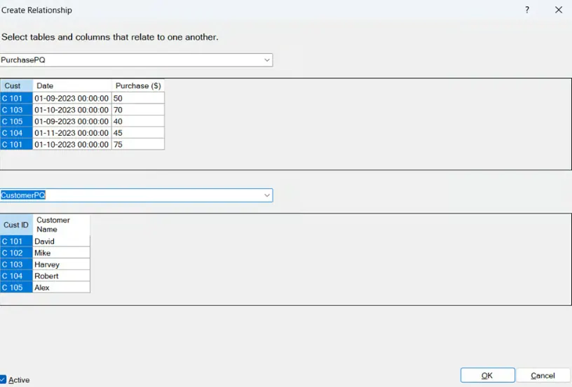 Create a Relationship window in Excel data model 24