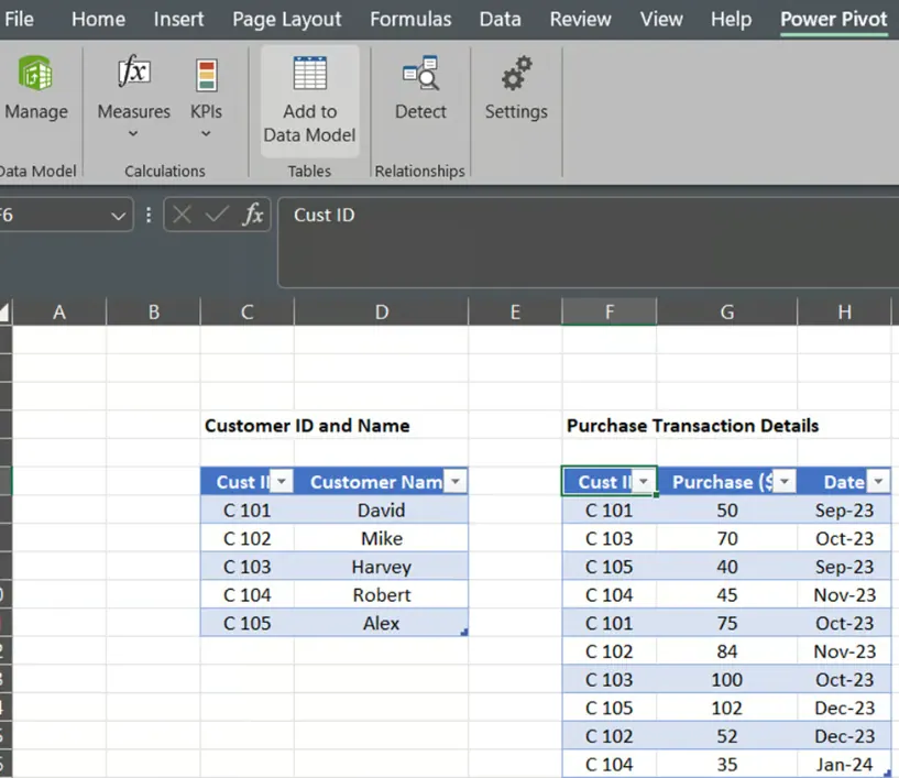Add to Excel Data Model under PowerPivot in Excel 28
