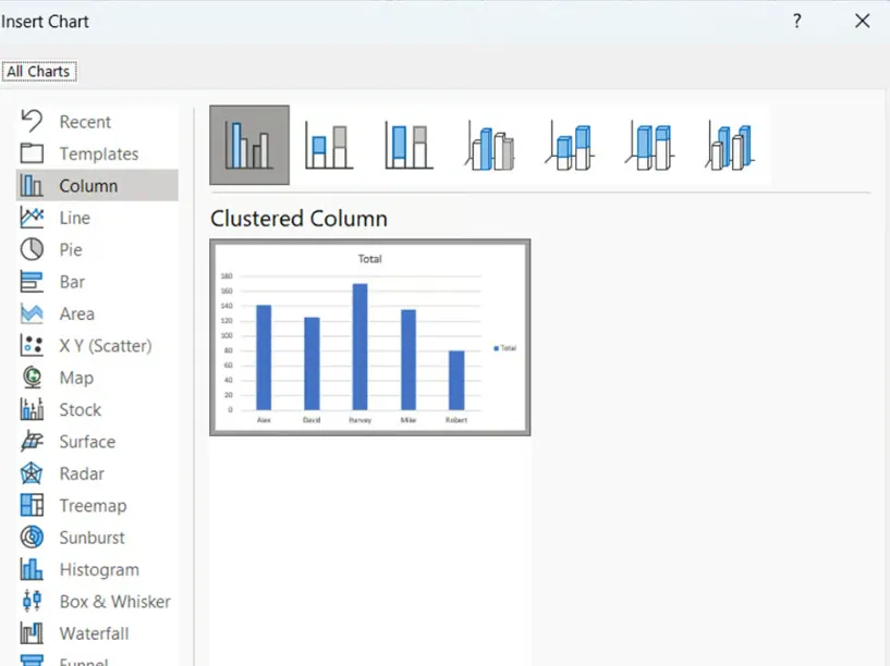 Using Data Models in Excel with the Insert Chart options 33