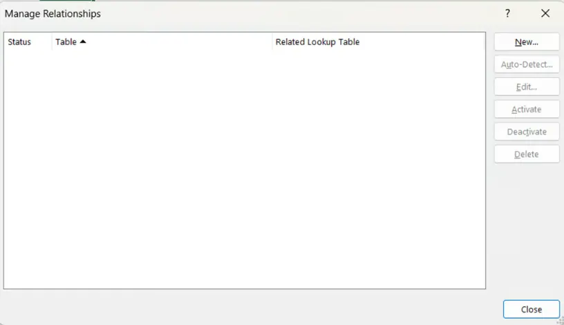 Manage Relationships window in Excel data model 6