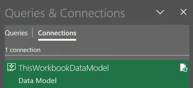 Queries & Connections pane in Excel data model 8