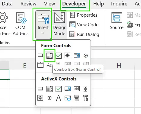 Using Form Controls Combo Box for drop-down lists in Excel. 22