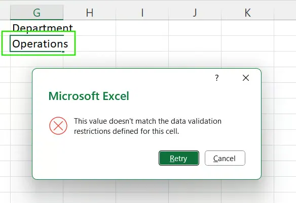 Drop-down list error in Excel 6