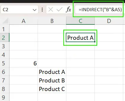 Using INDIRECT() with & for dynamic referencing in Excel. 2