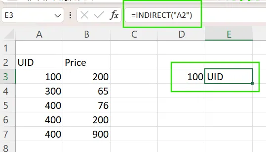 Using INDIRECT() for fixed references in Excel. 7