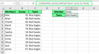 엑셀에서 VLOOKUP()와 MATCH() 결합하기. 9
