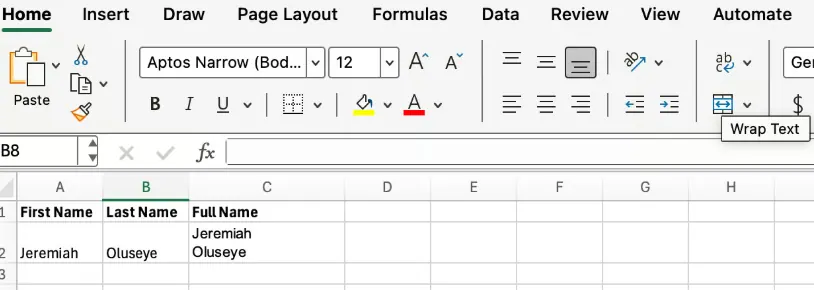 Excel new line in cell using CHAR(10) 2