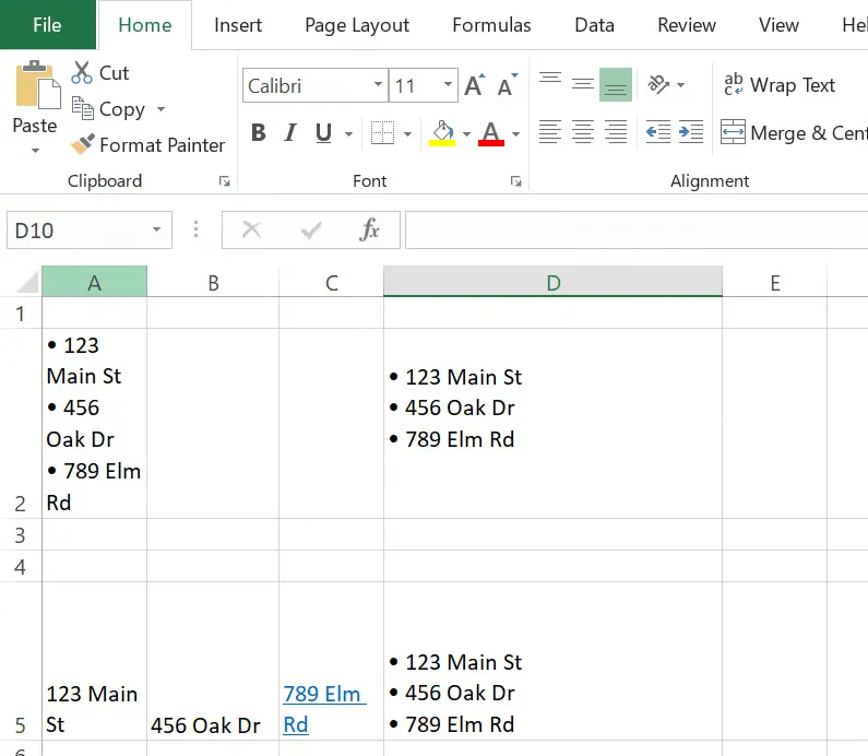 Combining multiple line items in an Excel cell 5