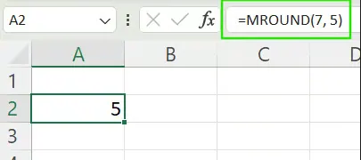Using MROUND() function to round a number to the nearest specified multiple in Excel. 4