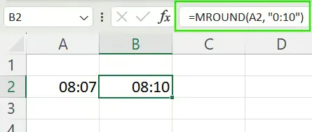 Using MROUND() function to round time to the nearest minute in Excel. 5