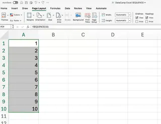 Using SEQUENCE in Excel for a vertical list 1