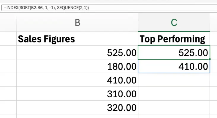 Using SEQUENCE in Excel to sort dynamically 4