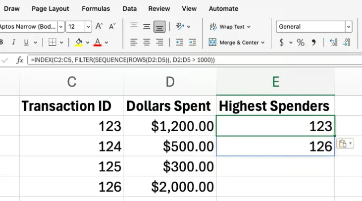 Using SEQUENCE in Excel as a conditional check 7