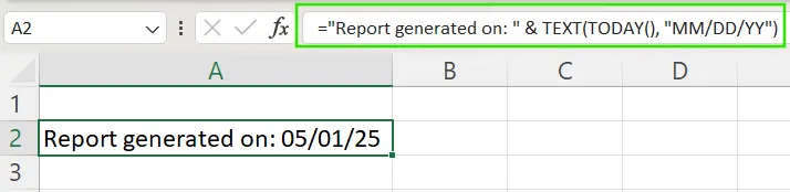 Excel TEXT function with concatenating 3