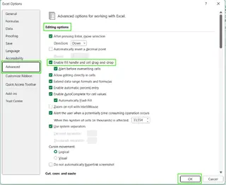 如何在 Excel 中啟用填滿控點. 9