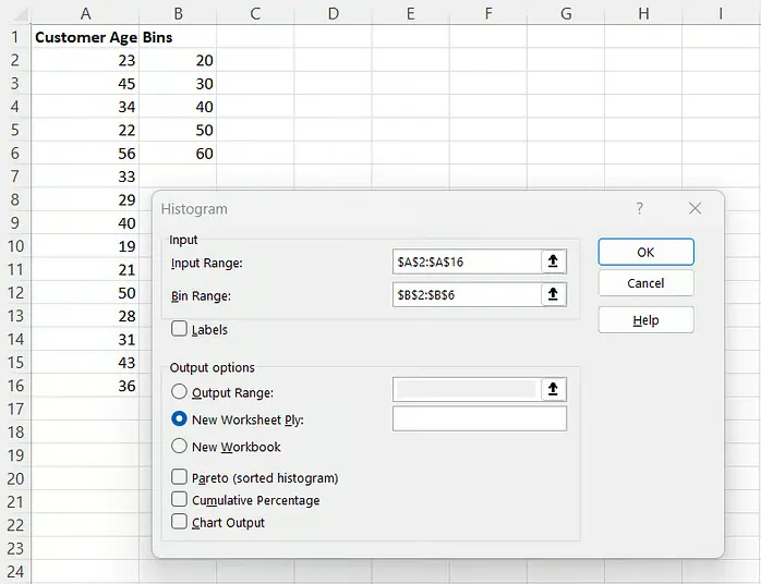 Customize histogram parameters 15
