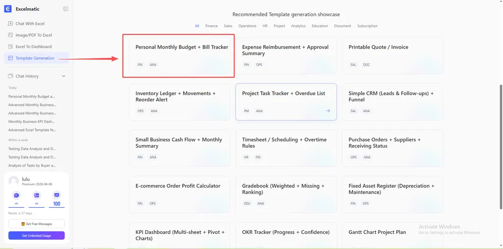 budget tracker showcase