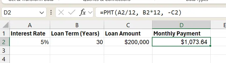 대출 상환 데이터셋에 사용된 Excel 목표 찾기 6