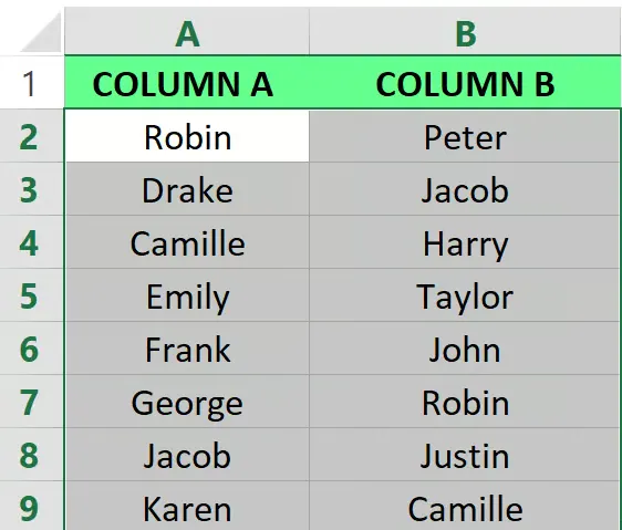 Selecting a range of cells before trying to highlight duplicates in Excel 1